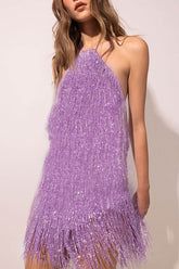 Ärmelloses Midirockkleid mit Hosenträgerquaste