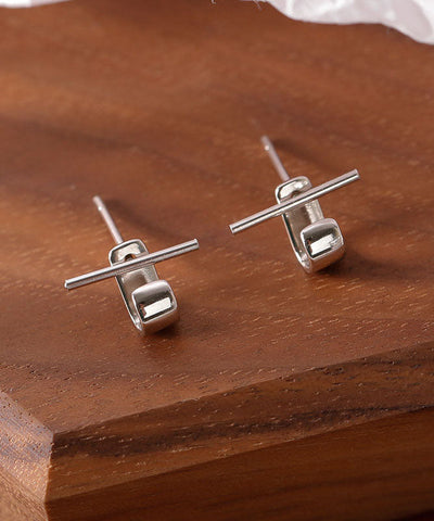 Original Design Silk Sterling Silver Stud Earrings Original Design Silk Sterling Silver Stud Earrings
