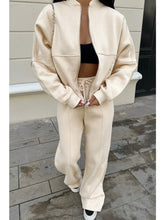 TARUXY Lace Up Hose Sets Frauen Lose V-ausschnitt Casual Strickjacke Frau 2023 Herbst Winter Sport Hosen 2 Stück Sets frauen Outfits