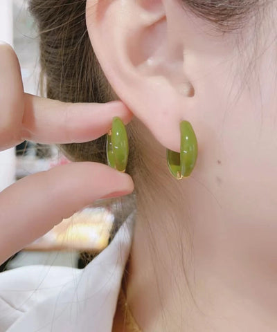 Fine Green Copper Overgild Circle Hoop Earrings Fine Green Copper Overgild Circle Hoop Earrings