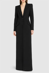 Langärmliger Lounge-Mantel mit einem Knopf