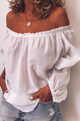 Lässiges, einfarbiges, schulterfreies Oberteil mit Webkante (3 Farben)