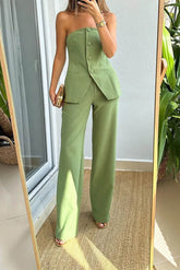 Blazer-Tube-Top-Set im Pendlerstil