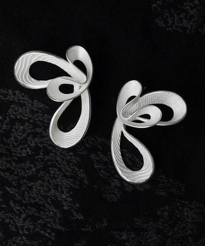 Loose Silk Sterling Silver Double Cloud Stud Earrings Loose Silk Sterling Silver Double Cloud Stud Earrings