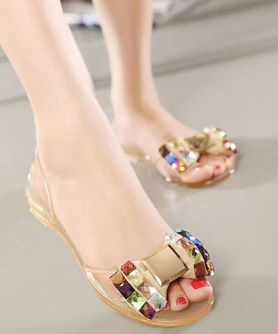 New Black Water Diamond Flat Bottom Fish Mouth Sandals New Black Water Diamond Flat Bottom Fish Mouth Sandals