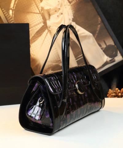 Bolso de mano de moda con estampado de cocodrilo en color negro  Bolso de mano de moda con estampado de cocodrilo en color negro