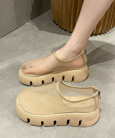 New White Women Platform Tulle Breathable Loafer Shoes New White Women Platform Tulle Breathable Loafer Shoes