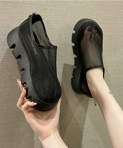 New White Women Platform Tulle Breathable Loafer Shoes New White Women Platform Tulle Breathable Loafer Shoes