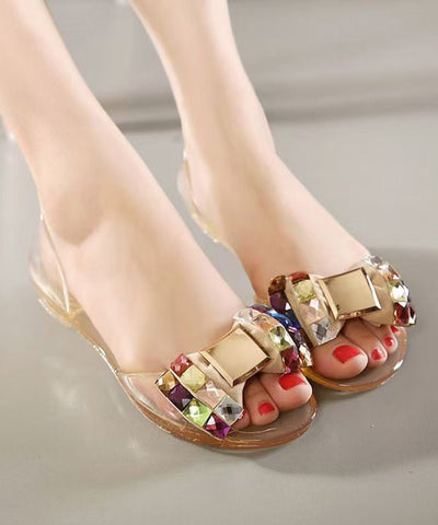 New Black Water Diamond Flat Bottom Fish Mouth Sandals New Black Water Diamond Flat Bottom Fish Mouth Sandals