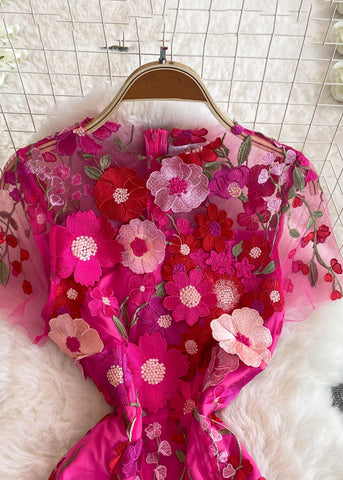 Fashion Rose O-Ausschnitt schmeichelnde Tüll Maxi Kleider Sommer  Fashion Rose O-Ausschnitt schmeichelnde Tüll Maxi Kleider Sommer