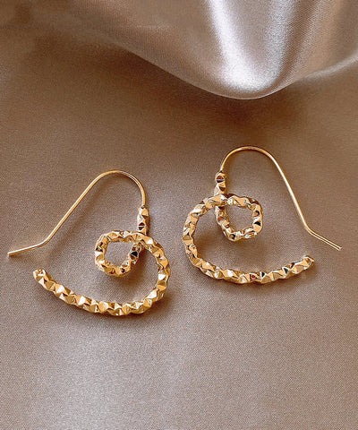 Regular Gold Copper Alloy Love Hoop Earrings Regular Gold Copper Alloy Love Hoop Earrings