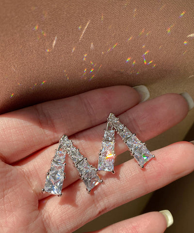 Novelty Silk Sterling Silver Zircon Cross Stud Earrings Novelty Silk Sterling Silver Zircon Cross Stud Earrings
