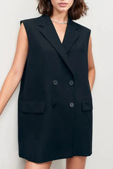 Dalo Zweireihige ärmellose Weste mit Schleife