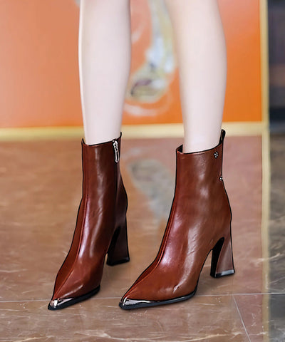 Boutique Mulberry Sequined Splicing Chunky Heel Boots Pointed Toe Boutique Mulberry Sequined Splicing Chunky Heel Boots Pointed Toe