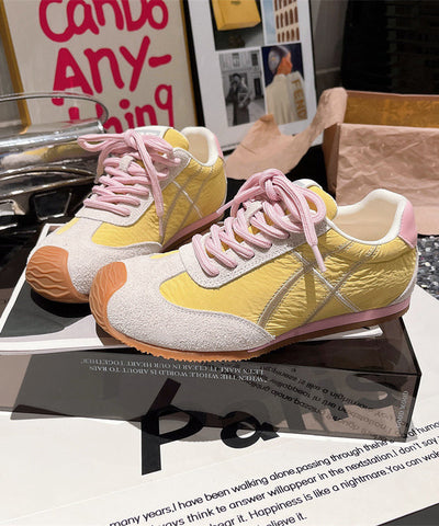 Lässige, bequeme Schnür-Sportschuhe zum Spleißen für Damen, blaues Wildleder  Lässige, bequeme Schnür-Sportschuhe zum Spleißen für Damen, blaues Wildleder