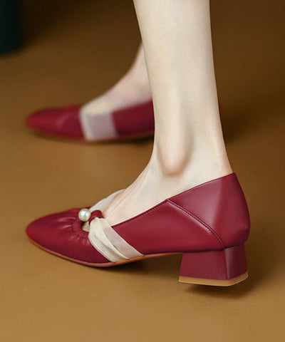 Mulberry Classy Chunky Shoes Cowhide Leather Splicing Mulberry Classy Chunky Shoes Cowhide Leather Splicing