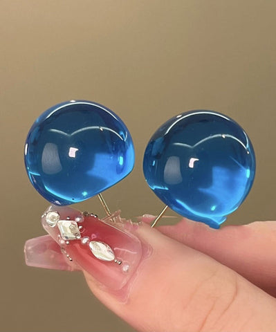 Original Design Blue Alloy Resin Stud Earrings Original Design Blue Alloy Resin Stud Earrings