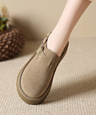 New Comfortable Brown Splicing Platform Loafer Shoes New Comfortable Brown Splicing Platform Loafer Shoes
