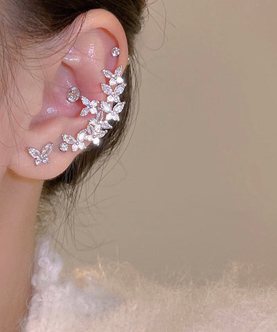 Fine Silk Alloy Zircon Floral Stud Earrings Fine Silk Alloy Zircon Floral Stud Earrings