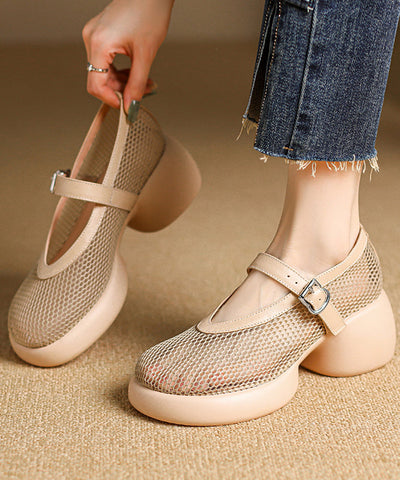 Boutique Splicing Chunky Sandals Black Breathable Mesh Boutique Splicing Chunky Sandals Black Breathable Mesh