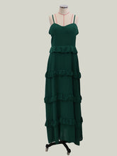 Green Maxi Dresses Sleeveless Straps Neck Sleeveless   Floor Length Dress