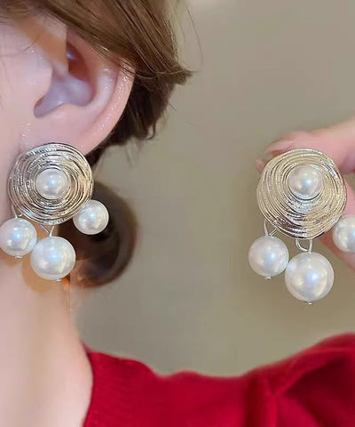 Original Design White Alloy Pearl Stud Earrings Original Design White Alloy Pearl Stud Earrings