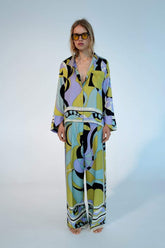 Conjunto de dos piezas de blusa informal holgada estilo pijama