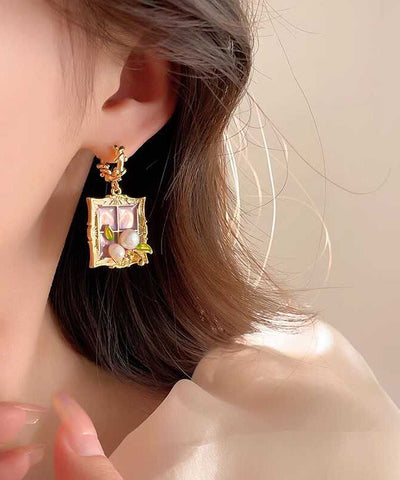 Regular Gold Sterling Silver Alloy Pearl Drop Earrings Regular Gold Sterling Silver Alloy Pearl Drop Earrings