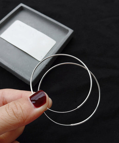 Übergroße runde Creolen aus Sterlingsilber aus Seide  Übergroße runde Creolen aus Sterlingsilber aus Seide