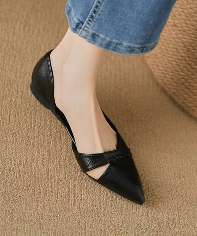 Mulberry Cowhide Leather Comfy Splicing Flat Feet Shoes Mulberry Cowhide Leather Comfy Splicing Flat Feet Shoes