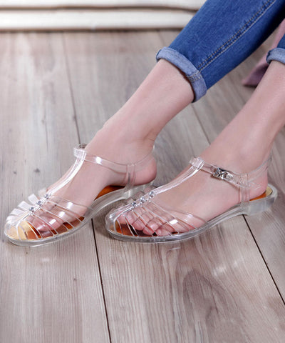 Bohemian Red Hollow Out Walking Sandals Buckle Strap Bohemian Red Hollow Out Walking Sandals Buckle Strap