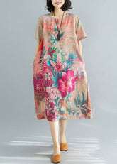 Französisches rotes O-Ausschnitt-Kuschel-Party-Chiffon-langes Kleid Sommer