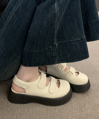 Casual Brown Faux Leather Sandals Splicing Hollow Out Sandals Casual Brown Faux Leather Sandals Splicing Hollow Out Sandals