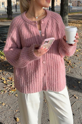 Prendas de abrigo informales con cuello redondo y botones (4 colores)