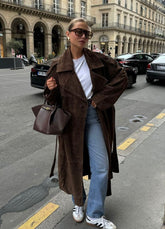 Arlyssia – Langer Trenchcoat aus Samt