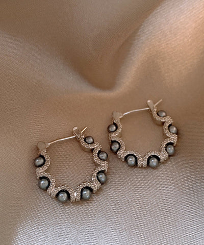 Fine Silk Sterling Silver Pearl Hoop Earrings Fine Silk Sterling Silver Pearl Hoop Earrings