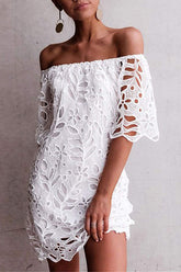 Trägerloses One-Shoulder-Hohlkleid INS lässiger Partykleidrock