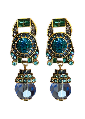 Novelty Blue Overgild Zircon Crystal Drop Earrings Novelty Blue Overgild Zircon Crystal Drop Earrings