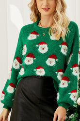 Strickpullover mit Weihnachtsmannkopf