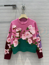 Lovely embroidered flowers long sleeve sweater 018