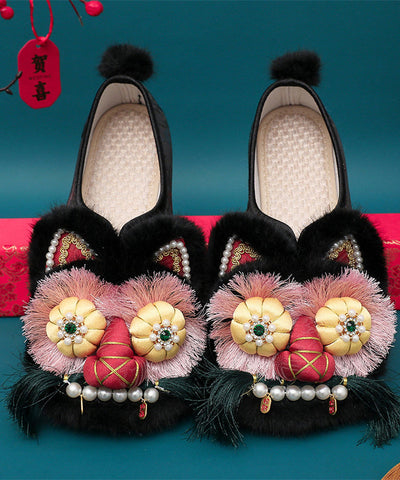 Ethnic Style Splicing Tiger Head Shoes Embroidered Soft Sole Ethnic Style Splicing Tiger Head Shoes Embroidered Soft Sole