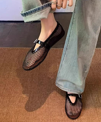 DIY Spleißen Flats Schuhe Schwarz Atmungsaktive Mesh Zirkon  DIY Spleißen Flats Schuhe Schwarz Atmungsaktive Mesh Zirkon