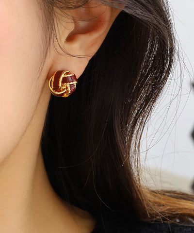 Moderne Ohrstecker aus vergoldetem Sterlingsilber von Mulberry mit Glasur  Moderne Ohrstecker aus vergoldetem Sterlingsilber von Mulberry mit Glasur