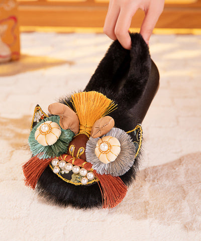 Handmade Cotton Embroidered Soft Soled Comfortable And Cute Tiger Head Shoes Handmade Cotton Embroidered Soft Soled Comfortable And Cute Tiger Head Shoes