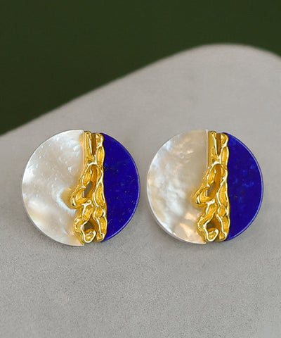 Original Design Multi Sterling Silver Overgild Gem Stone Stud Earrings Original Design Multi Sterling Silver Overgild Gem Stone Stud Earrings