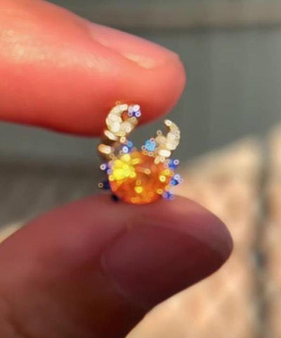 Novelty Blue Alloy Zircon Crab Stud Earrings Novelty Blue Alloy Zircon Crab Stud Earrings