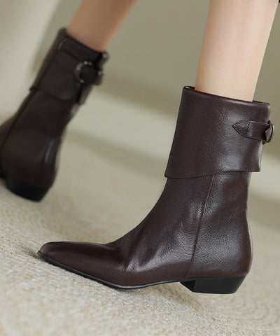 Boutique Brown Sheepskin Splicing Comfy Boots Boutique Brown Sheepskin Splicing Comfy Boots