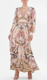 MAXIKLEID MIT BLUMENDRUCK