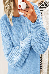 Tops casuales de cuello redondo con parches sólidos (5 colores)