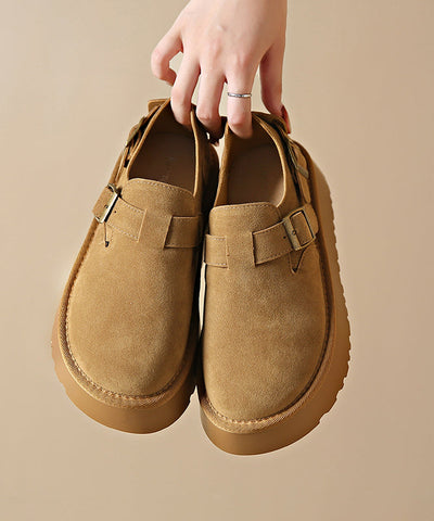 New Comfortable Brown Splicing Platform Loafer Shoes New Comfortable Brown Splicing Platform Loafer Shoes